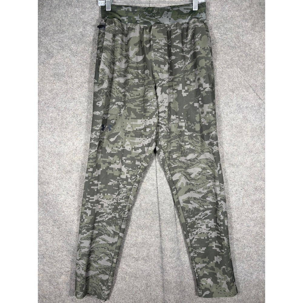 Under Armour Mens Camo Training Pants Green Digital Tiger Stripe 1352028 MD